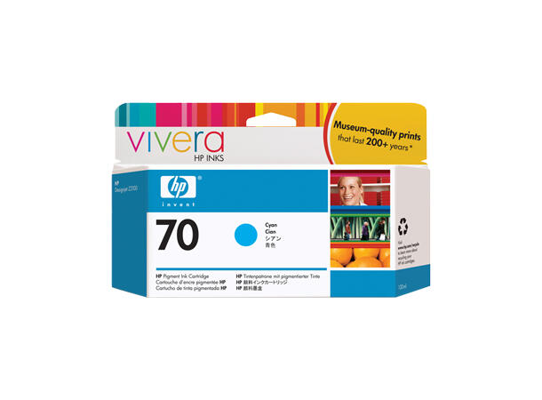 HP nr. 70 Vivera blekk cyan 130ml 